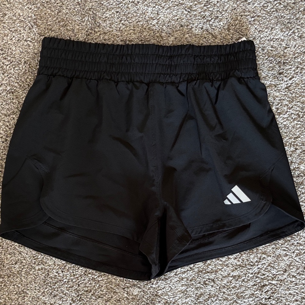 adidas Black Women's Elastic-Waist Athletic Shorts Climacool 3”